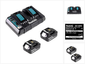 Makita Power Source Kit 2x BL1860B 18V / 6,0Ah + DC18RD