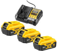 DeWalt Werkzeugakku DCB1104P3-QW, Akku-Kit, 18V / 5,0Ah, 3 Akkus und