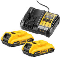 DeWalt Werkzeugakku DCB1104D2-QW, Akku-Kit, 18V / 2,0Ah, 2 Akkus und