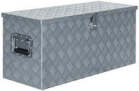vidaXL Aluminiumkiste 90,5&times;35&times;40 cm Silbern