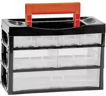 Alutec Sortimentskoffer mit 7 Schubladen schwarz (66010)