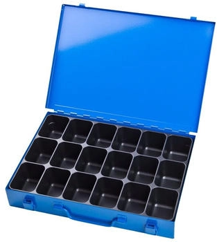 ADB Sortimentskasten 88605 33 x 5 x 23cm Metall mit 18 Fächern