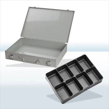 ADB Sortimentskasten 88610 33 x 5 x 23cm Metall mit 8 Fächern
