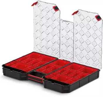 Prosperplast Kistenberg Sortimentsbox TAGER CARBO ORGANIZER KTGC60406B mit Bechern