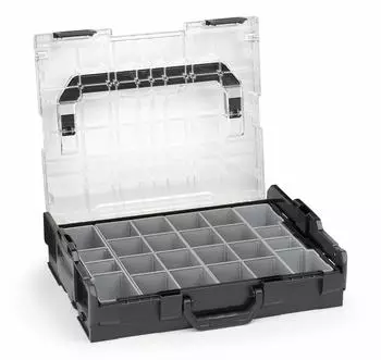 Sortimo Bosch L-Boxx 102 anthrazit Deckel Transparent mit Insetboxen Grau