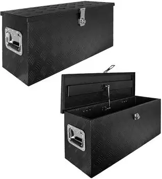 Trucky Anhänger-Deichselbox Deichselbox Werkzeugkasten Truckbox Alu Box Transportbox D080 Schwarz