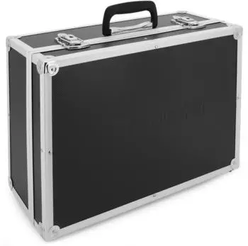 Eci Tools Aluminium Koffer Schwarz mit Werkzeughalter 450 x 320 x 175 mm