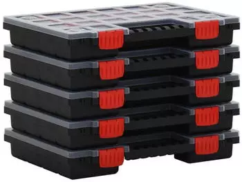 vidaXL 5 Stück Sortimentskästen 5 Stk 34,5x25x5 cm Polypropylen Werkzeugkoffe