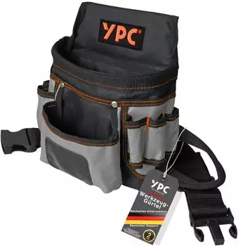 YPC Werkzeugtasche "Presto" Gürteltasche XL 27x21x13cm 5 kg Tragkraft stabil modern praktisch Verstärkte Nähte & Nieten Grau