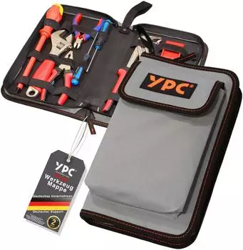 YPC Werkzeugtasche "ZipCaddy L" Werkzeug Organizer 31x17x5cm reißfest robust wasserabweisend stabil modern grau