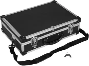 anndora abschließbare (schwarz) Schultergurt zum Umhängen abschließbar mit Mossgummi ausgeschlagen schwarz 32 cm x 13.5 cm x 43 cm