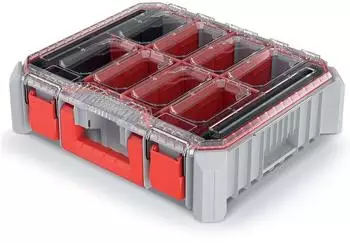 Prosperplast Kistenberg Werkzeug Organizer C BLOCK BRIDGE Cool Grey 4C mit Stegen
