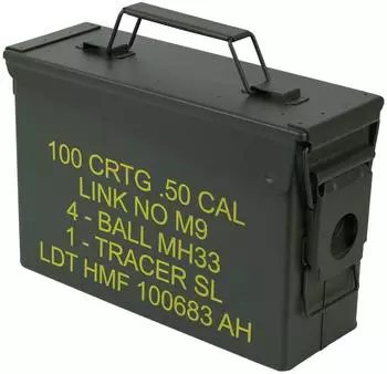HMF Aufbewahrungsbox Munitionskiste US Ammo Box Metallkiste 27,5 x 17,5 x 9,5 cm gr&uuml;n 27.5 cm x 17.5 cm x 9.5 cm
