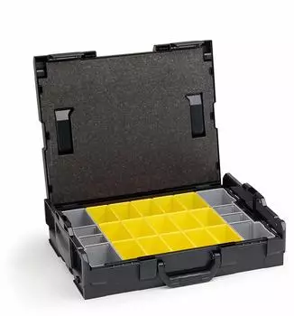 Sortimo Systemkoffer L-Boxx 102 mit InsetBoxen und Deckeleinlage B3: Gelb/Grau