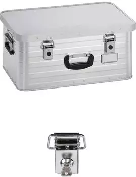 Enders Aufbewahrungsbox Alubox 47 L +Schloss Set hochwertig verarbeitet mit Moosgummidichtung Alukiste Transportbox Lagerbox Alukoffer Metallkiste Alubox