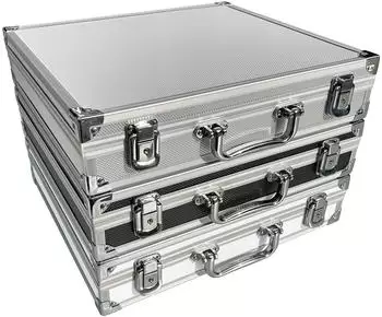 Eci Tools Leer mit Aluminium Leisten Koffer Box 360 x 340 x 80 mm Silber