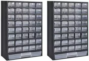vidaXL Werkzeugbox Sortimentskasten mit 41 Fächern 2 Stk. Kunststoff (2 St)