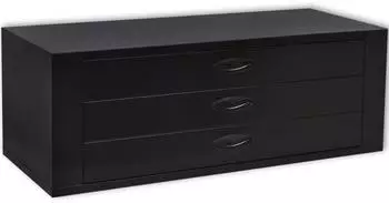 vidaXL Werkzeugbox Metall-Werkzeugkasten 3 Schubladen Schwarz