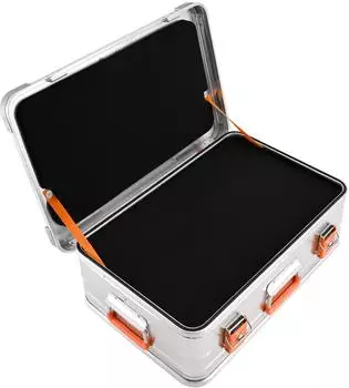 ALUBOX Aufbewahrungsbox Transportkiste mit Schaumstoff Rasterschaum Einsätze zum individuellen Ausbrechen 39 l 62 cm x 20 cm x 42 cm