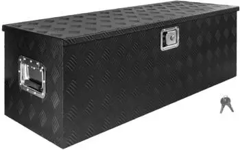 Trucky Anhänger-Deichselbox Deichselbox Werkzeugkasten Truckbox Alu Box Transportbox D160 Schwarz
