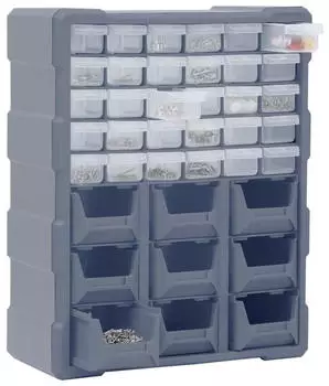 vidaXL Multi-Schubladen-Organizer 39 Schubladen 38x16x47cm Grau (149604XL)