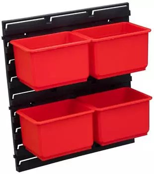 Toolbrothers RHINO Container Set Nr. 1 Werkstattwand mit 4 Behältern, 39x35cm
