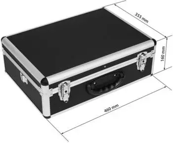 anndora Aluminiumrahmen Werkzeugkasten (schwarz) variable Fächerunterteilung herausnehmbare Kleinteilablage schwarz