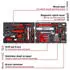 Einhell Original Werkzeugkoffer Renovierung E-Case 78-tlg. (Renovierungen Bohrer Bit-Set Fugenwerkzeug Zangen Spachtel Systemkoffer)