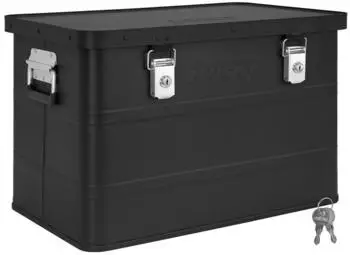 Trucky Aluminium Box mit Deckel Schwarz 65l