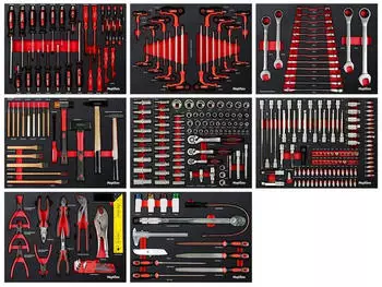 Chemin&eacute;es M&eacute;phisto Werkzeugwagen-Einlagen Set 8-teilig CRV metrisch Soft Inlay