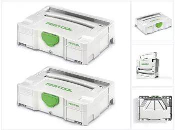 Festool Systainer T-LOC SYS 1 TL Werkzeugkoffer, lichtgrau, 2er-Set (497563)