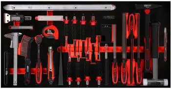 KS Tools Hammer-, Mei&szlig;el- und Messwerkzeug-Satz in Schaumstoffeinlage, 36-tlg. (813.1036)