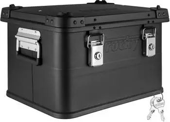 Trucky Aluminium Transportbox mit Deckel, abschlie&szlig;bar, 30L, Schwarz