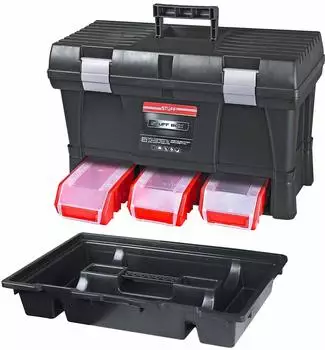 ADB STUFF Werkzeugkoffer mit 3 Stapelboxen, Alu-Verschlüsse