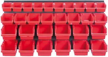 Kistenberg Orderline Werkzeugpanel mit 32 Behältern, rot (KI180)