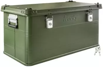 Trucky Aluminium-Box mit Deckel, gr&uuml;n, abschlie&szlig;bar, 90L
