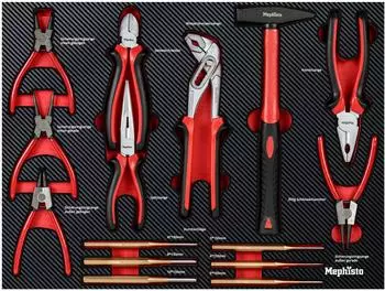 Cheminées Méphisto Pro Line Zangen-Set mit Hammer und Durchschlägen, Soft-Inlay in Carbonoptik