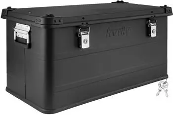Trucky Aluminium-Box mit Deckel, schwarz, 90L, abschlie&szlig;bar