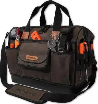 LuxusKollektion Werkzeugtasche gewachstes Segeltuch 45 F&auml;cher 40,6cm