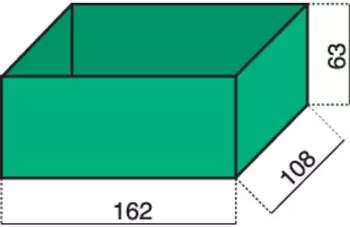 H&uuml;nersdorff Sortimentskoffer-Einsatz 162x108x63mm 1 Fach (624400)