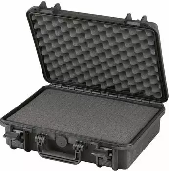 MAX! Hermetischer Koffer mit vorgestanztem Schaumstoff, 380x270x115mm (MAX380H115S)