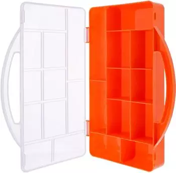 InLine Kleinteilebox 11 F&auml;cher, 271x186x40mm, orange (43009M)