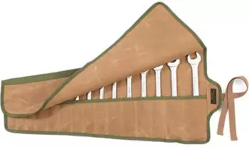 LuxusKollektion Werkzeugtasche 15 Taschen, gewachstes Segeltuch, khaki, 67,5x31,5cm
