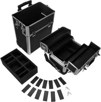 anndora 2-in-1 Werkzeug-Trolley Aluminium 60L, schwarz-silber