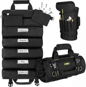 LuxusKollektion Werkzeug-Rolltasche 13 Taschen, schwarz