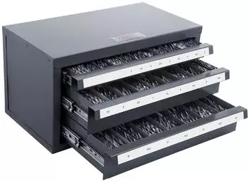 VEVOR Bohrer-Organizer 3 Schubladen, 29 F&auml;cher, 1-13mm, stapelbar