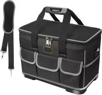 LuxusKollektion Elektriker-Werkzeugtasche, groß, faltbar, wasserdicht, 40x23x28cm, schwarz