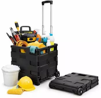 BigDean Werkzeugtrolley klappbar, bis 35kg, Teleskopgriff