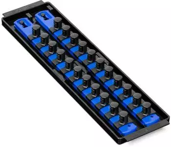 ERNST Socket Boss 2-Rail Drehverschluss Stecknuss-Organizer 1/2" 13" blau (8497)