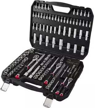 Toolcraft Bit- und Steckschlüssel-Set 1/2", 1/4", 3/8" 196-teilig (TO-10674597)